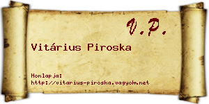 Vitárius Piroska névjegykártya